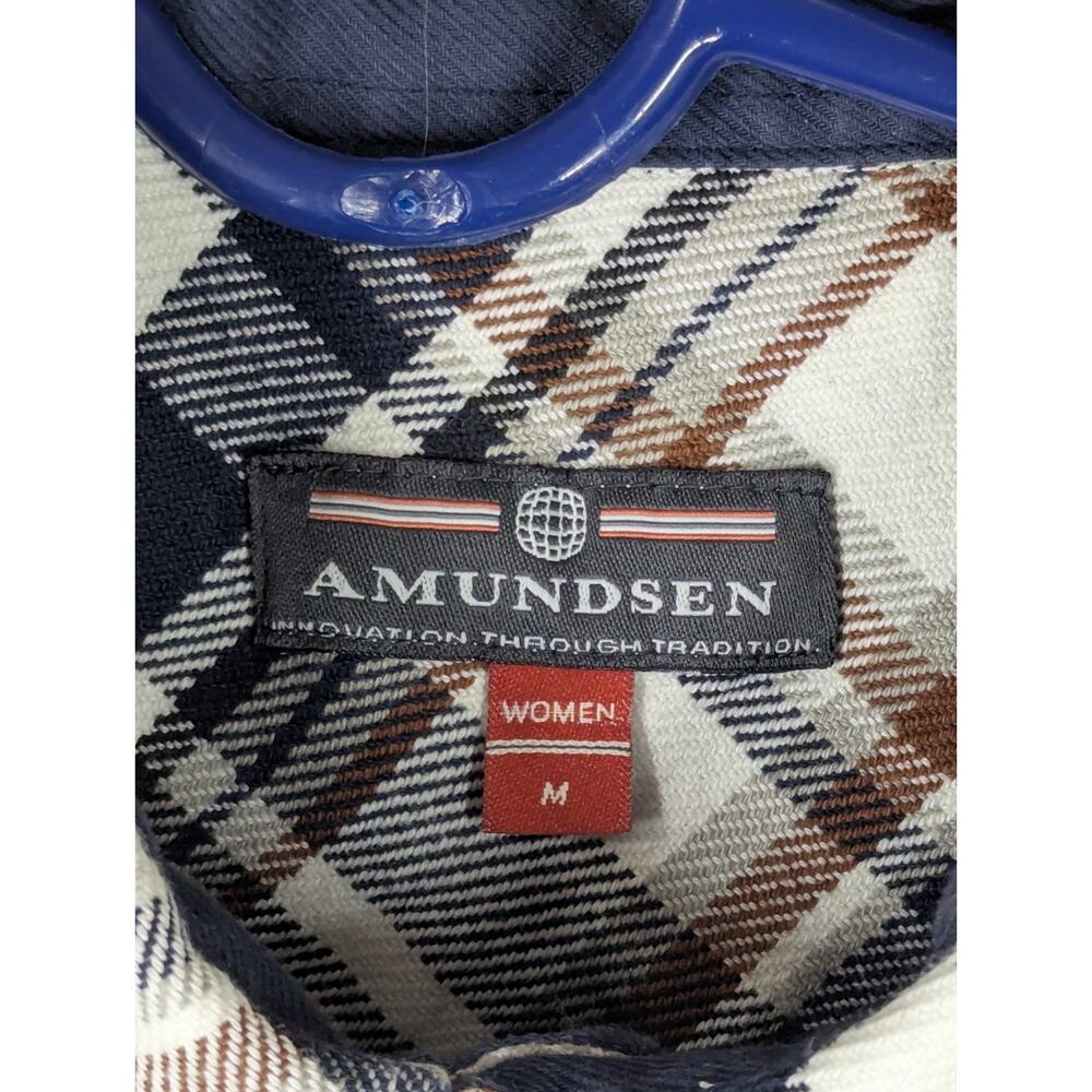 Amundsen Skauen Flannel Zip Button Field Shirt Womens Medium Plaid - Picture 5 of 14